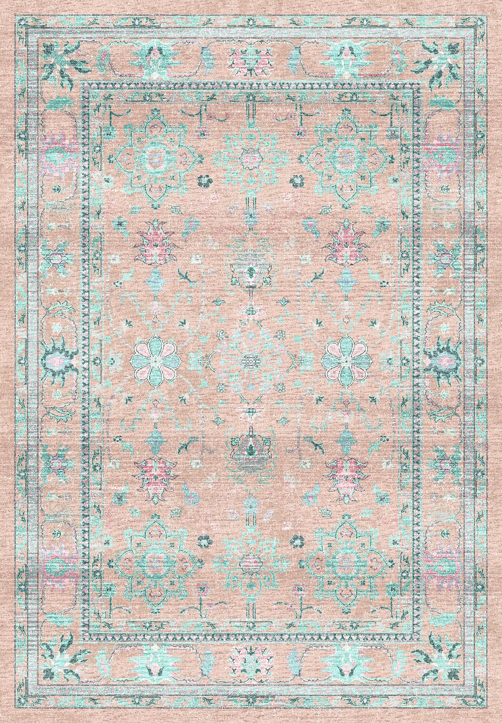 Wilton-teppe - Livley (rosa) (Størrelse: 160 x 230 cm)