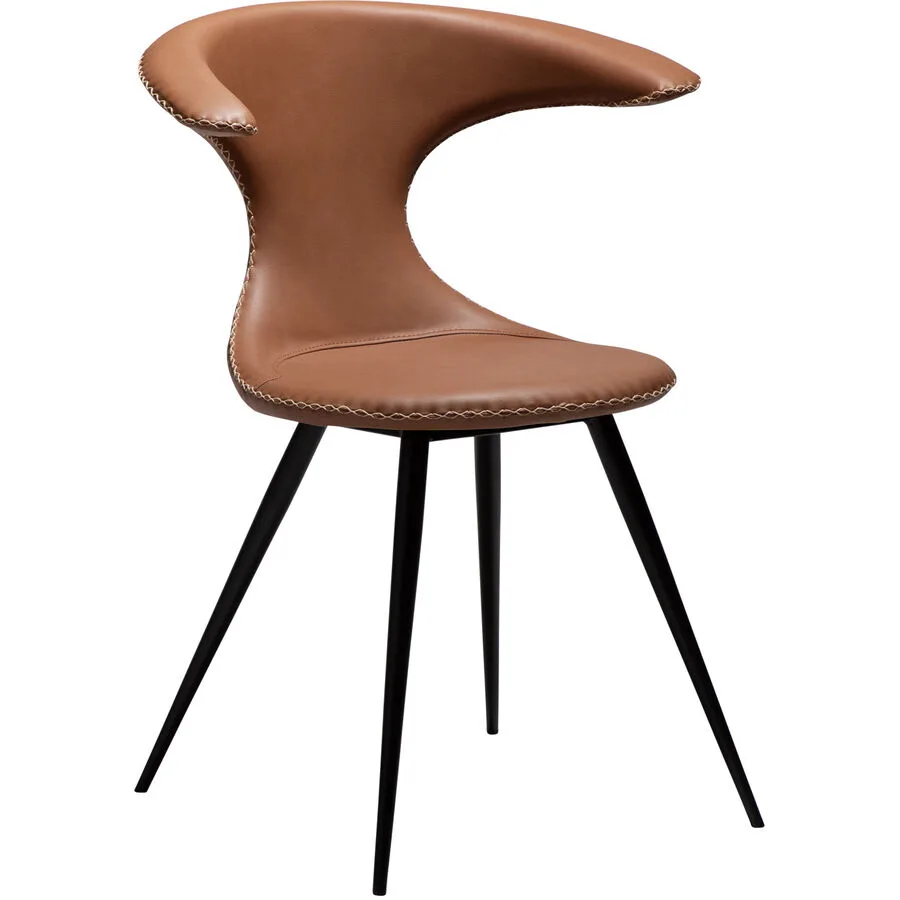 DAN-FORM Stuhl 2er-Set Flair cognac Kunstleder