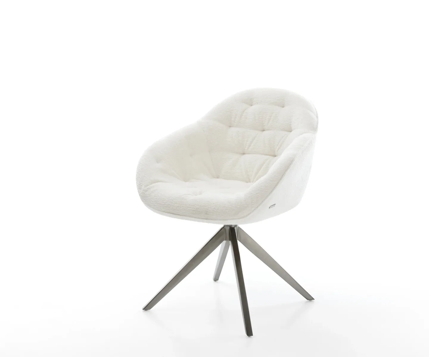 Drehstuhl Gaio-Flex Bouclé Soft Beige Kreuzgestell breit Graphit 360° drehbar Wippfunktion