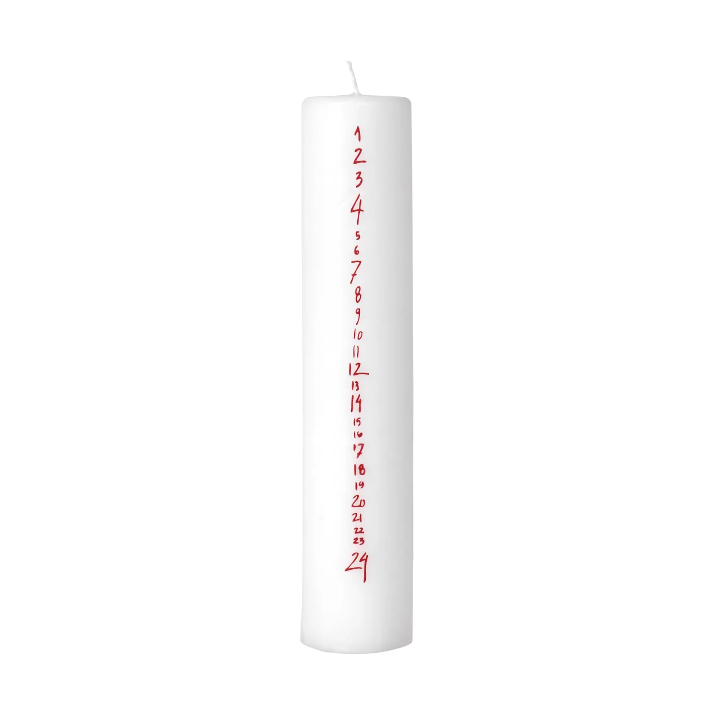 Broste Copenhagen Handwritten kalenderljus White-Red
