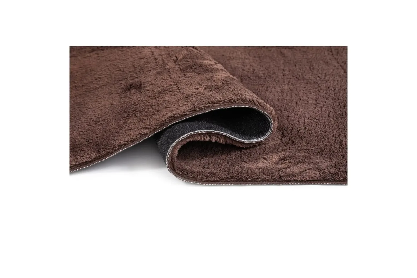 Tvättbar Matta Soft Rund - 120x120 cm, Choklad