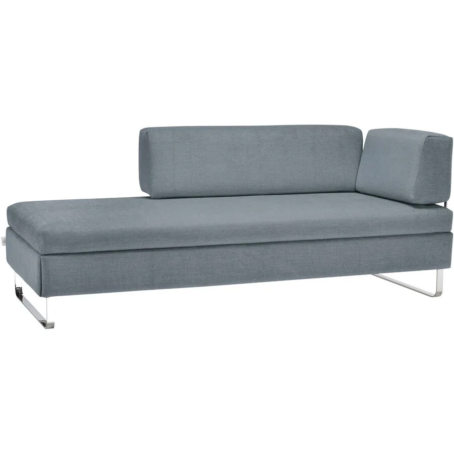 SWISS PLUS Bettsofa Bed for Living Doppio Silber Stoff 205 cm 85 cm - Schweizer Möbelhersteller