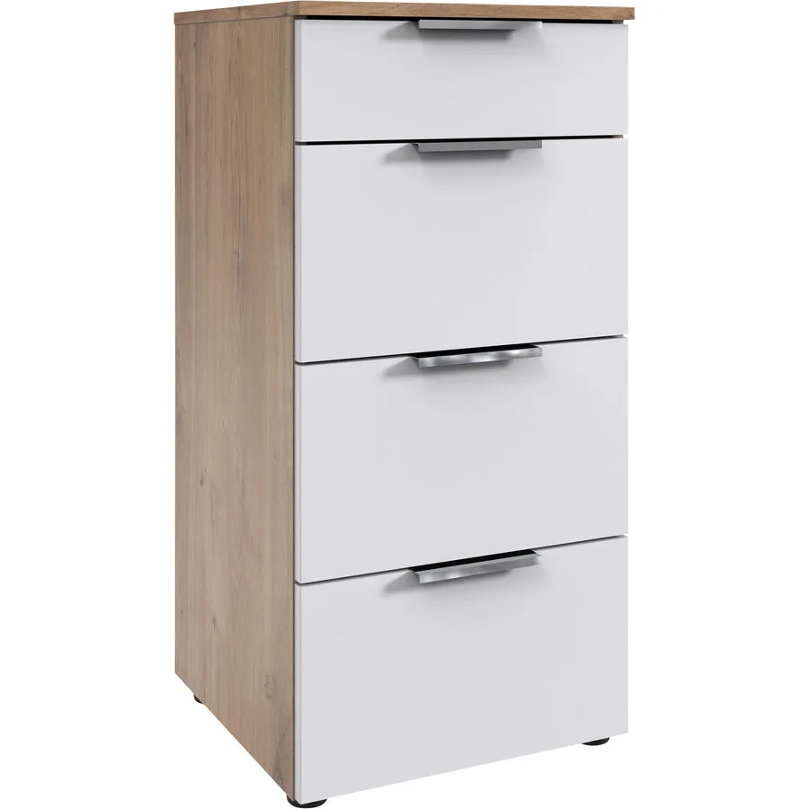 Kommode Sanko Plankeneiche/weiss Holzwerkstoff B 41 H 84 cm