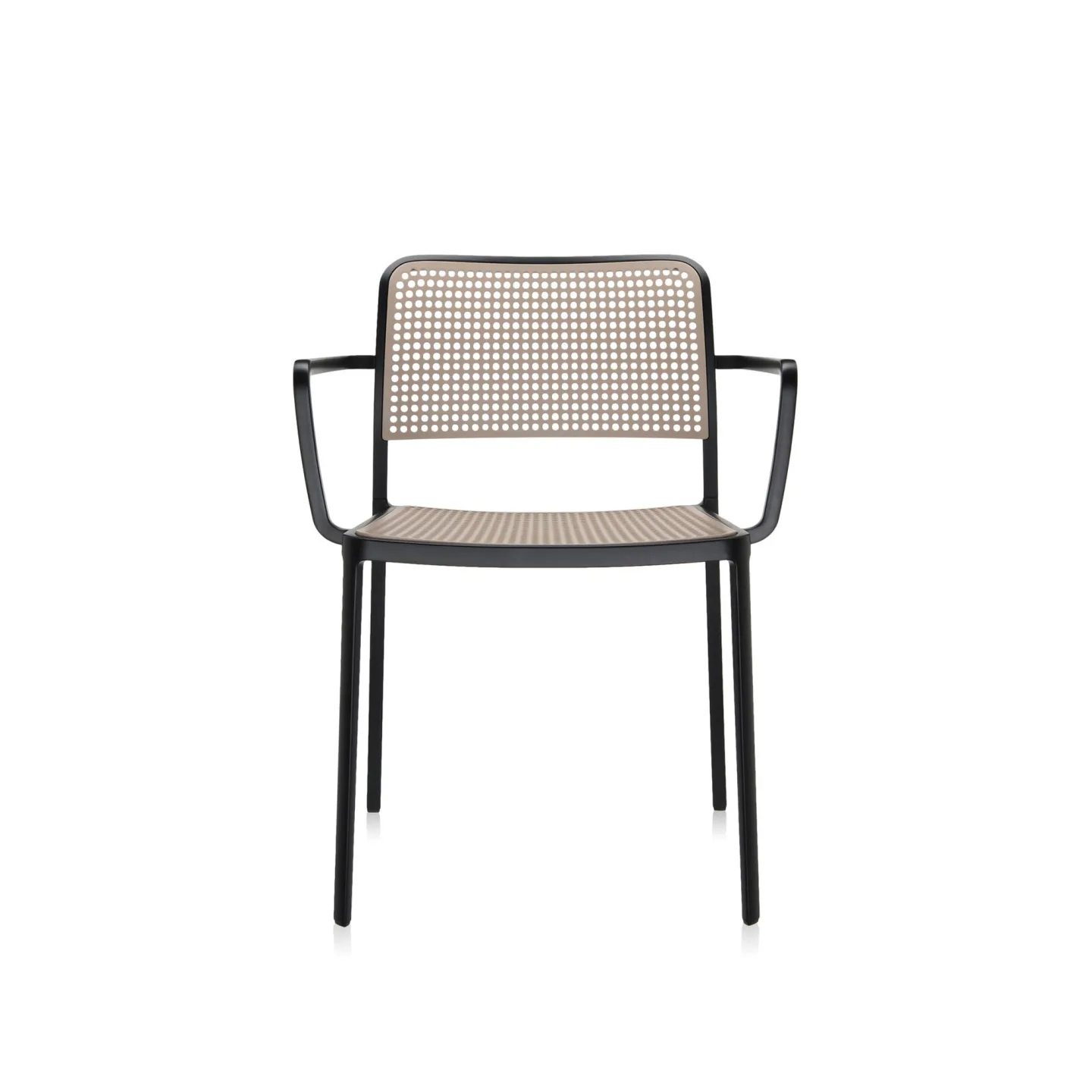 Kartell - Audrey Chair 5876, Black/Sand, Armrest - Matstolar - Piero Lissoni - Svart - Metall/Syntetiskt