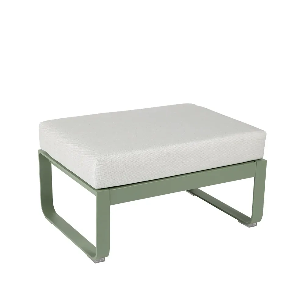 Fermob Bellevie 1-sits fotpall Cactus (grön), off-white dyna