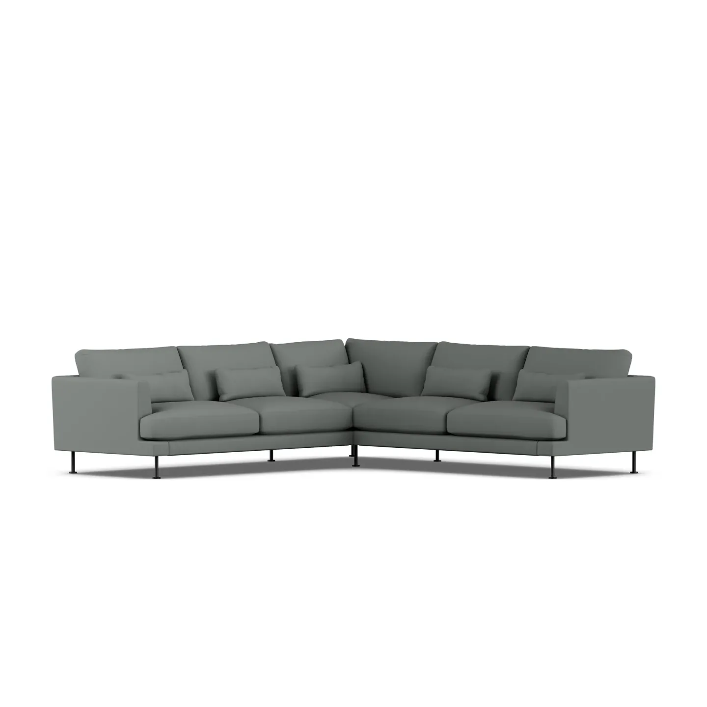 1898 Bredhult Sofa Caleido Grey 1240-Schwarzer Stahl, Ecksofa F