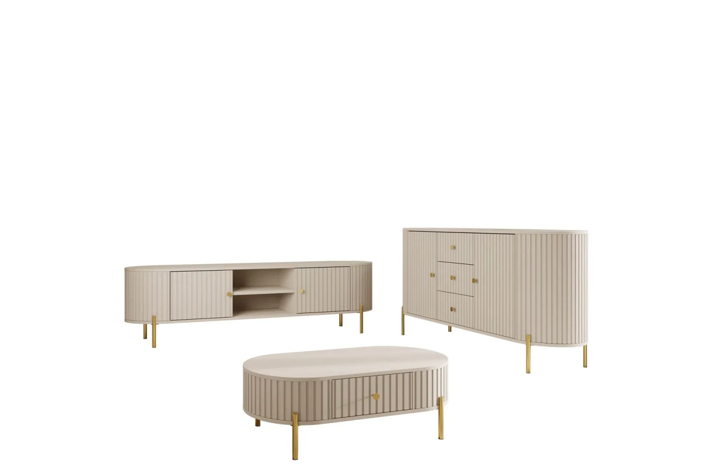 Maggio Möbelset För Vardagsrum - Beige