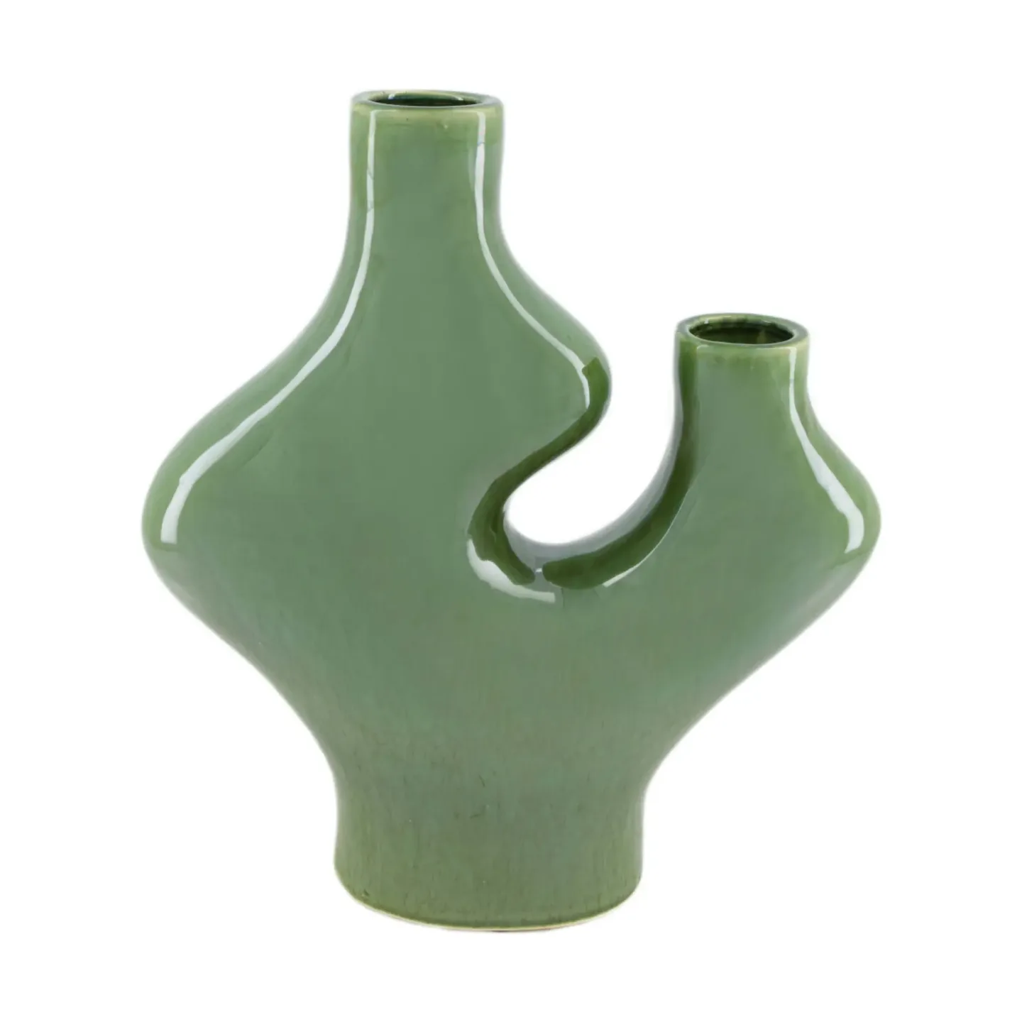Decofinder Vase Keramik, Grün H: 33 cm | Schubiger Möbel