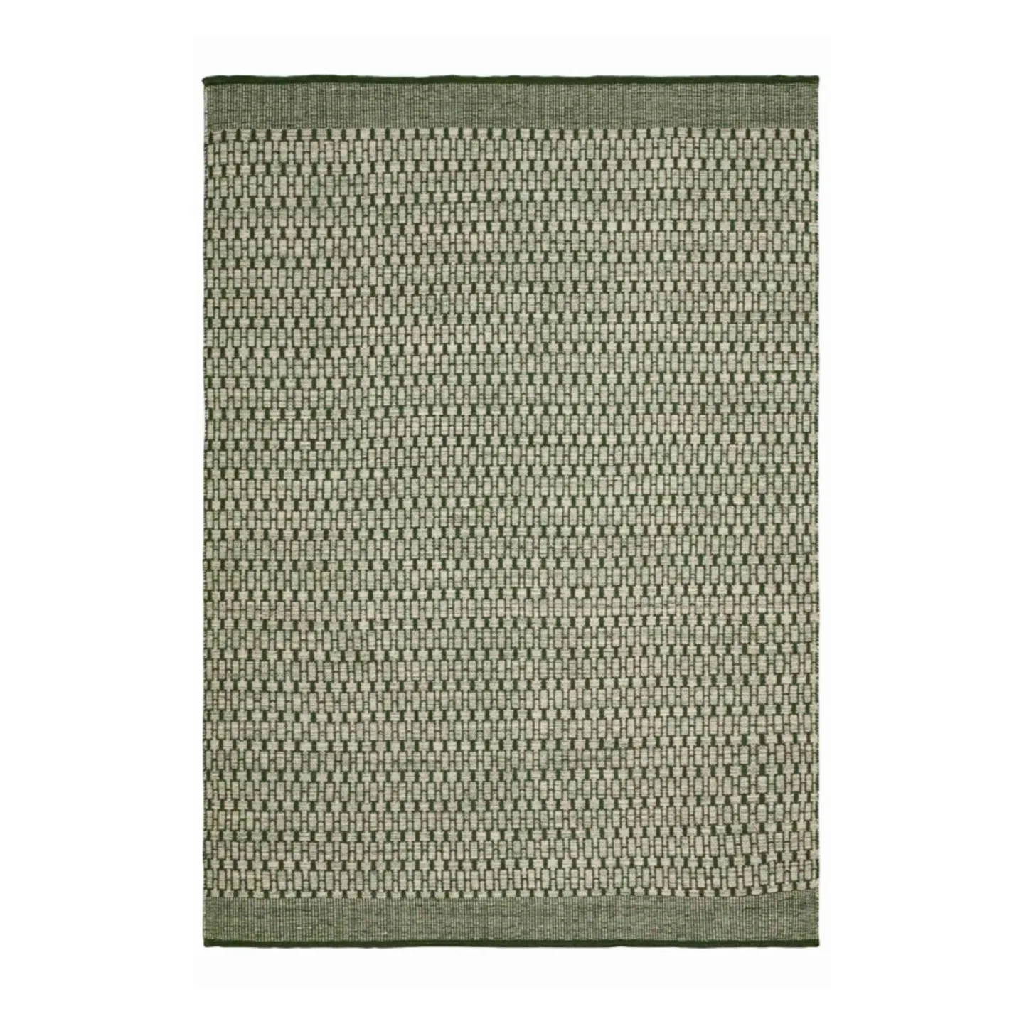 Chhatwal & Jonsson - Mahi Carpet Off-White / Green 80x250 Cm - Ullmattor - Grön,Vit