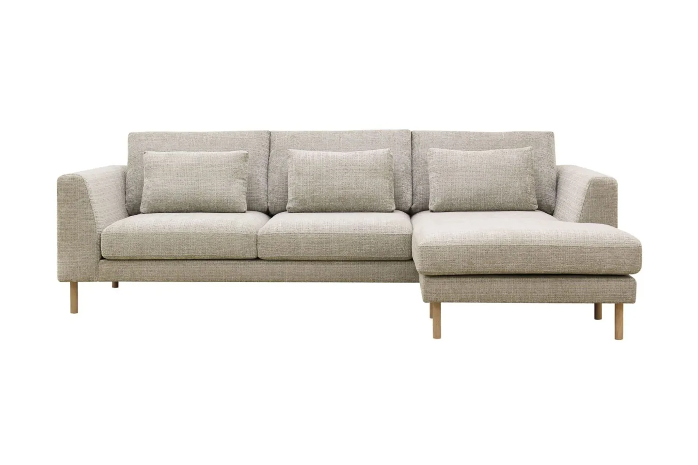 Florenz 3-sits Högervänd L-formad Divansoffa i Chenille - Grå / Beige