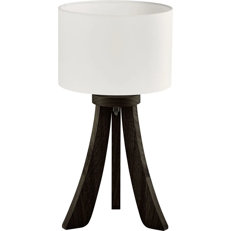 HERZBLUT Tischlampe Bow Schwarz/Weiss Metall/Holz 23 cm 49.5 cm - Farbe: Schwarz, Weiss - Material: Nickel/Holz