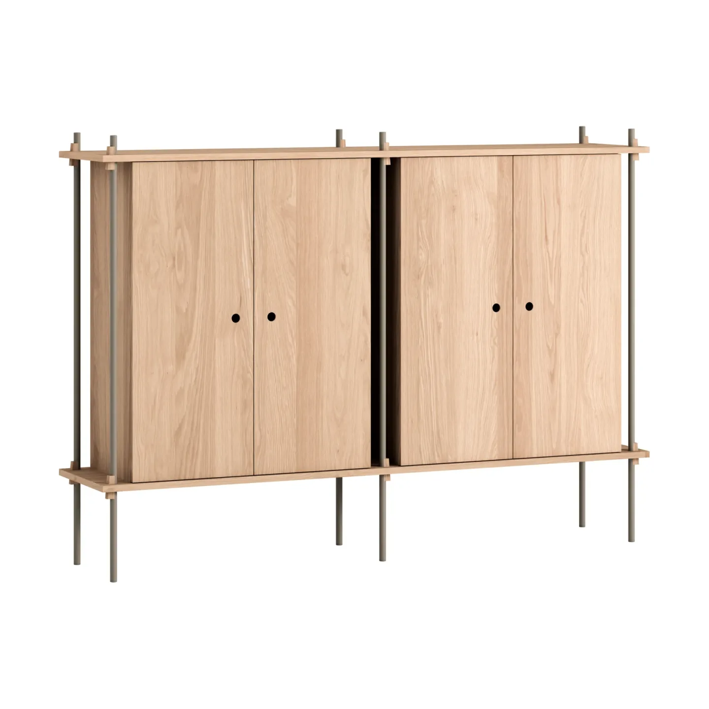 MOEBE Shelving System Cabinet skåp Ek-warm grey, 163x115x35 cm, S.115.2.E