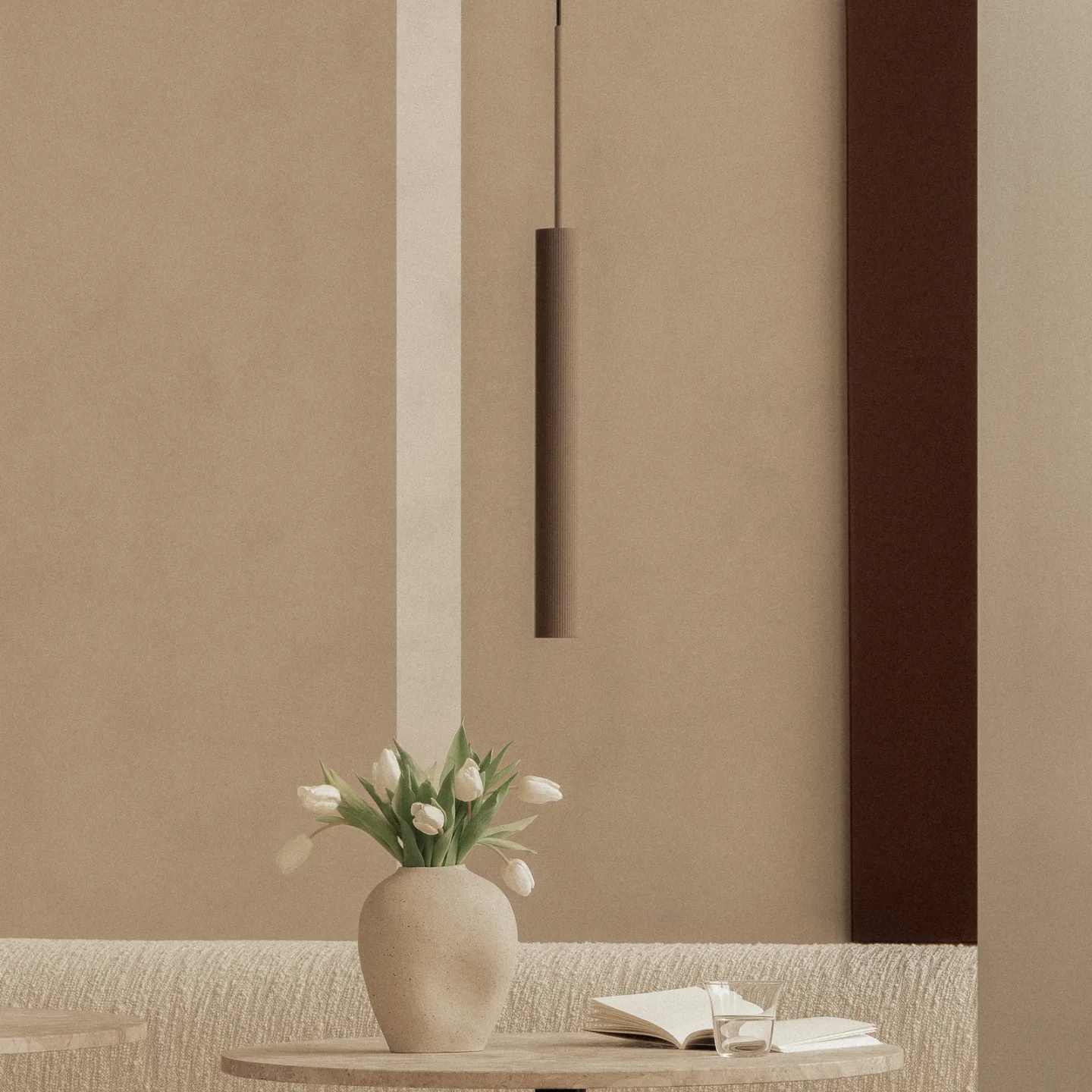 Tubulaire Hängelampe, 48 cm, bronze, Alu - Audo Copenhagen - Wohnzimmer - Design - Aluminium - Zylinder