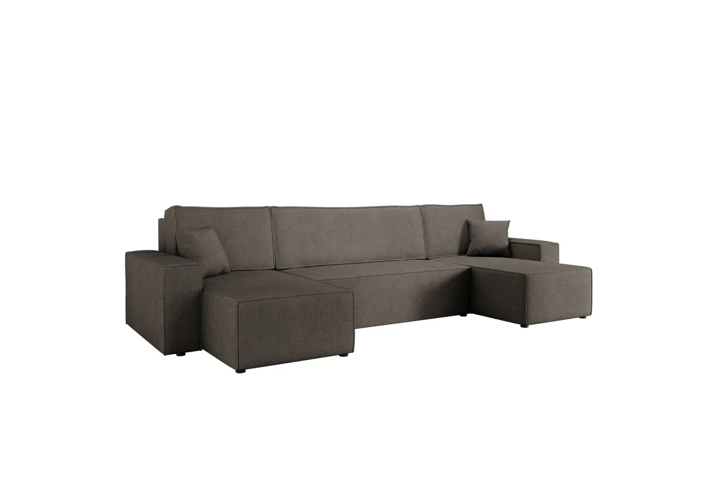 Hobson Bäddsoffa Dubbeldivan 4-sits i Plysch - Grå
