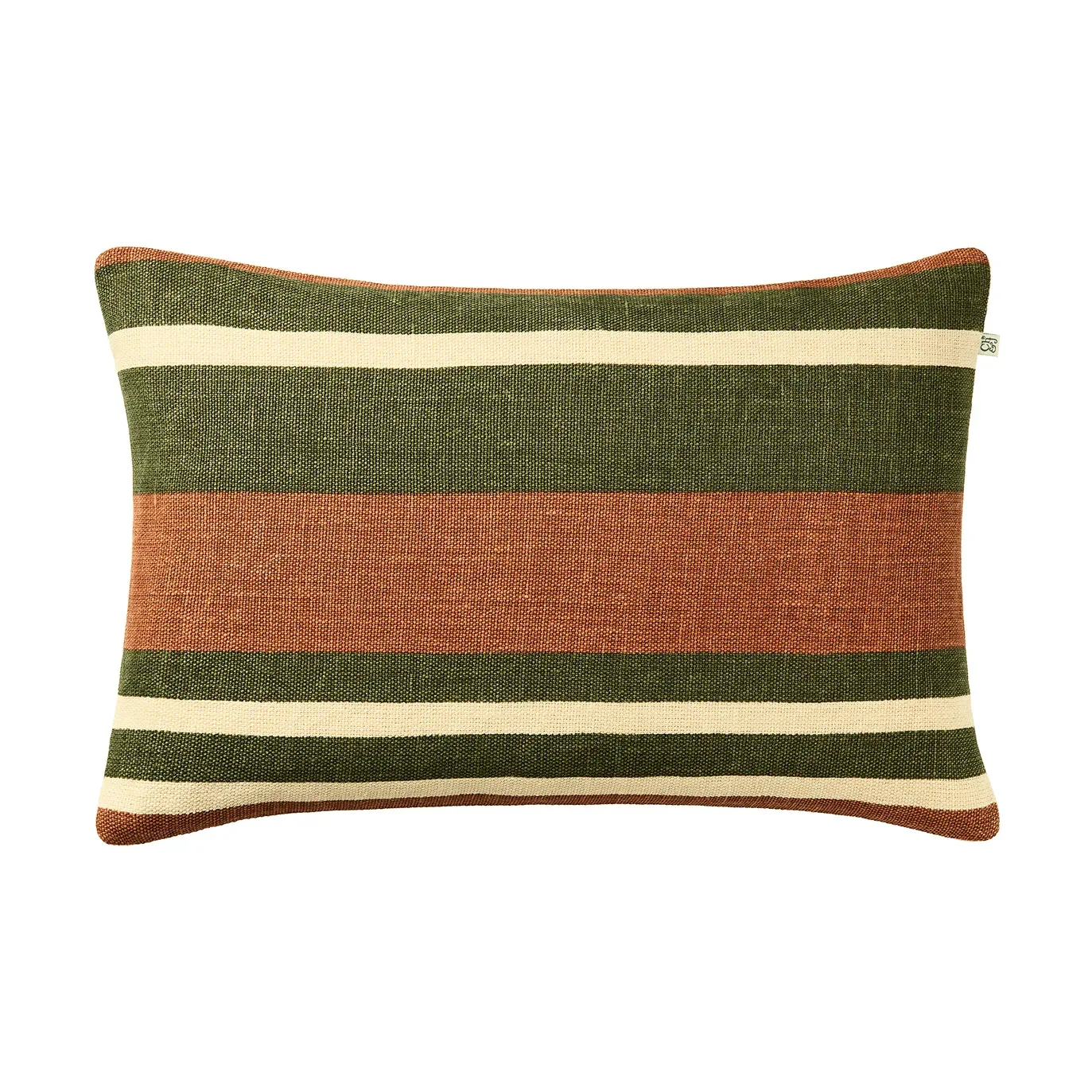 Chhatwal & Jonsson Vera Kissenbezug Apricot Orange-Cactus Green, 40x60 cm