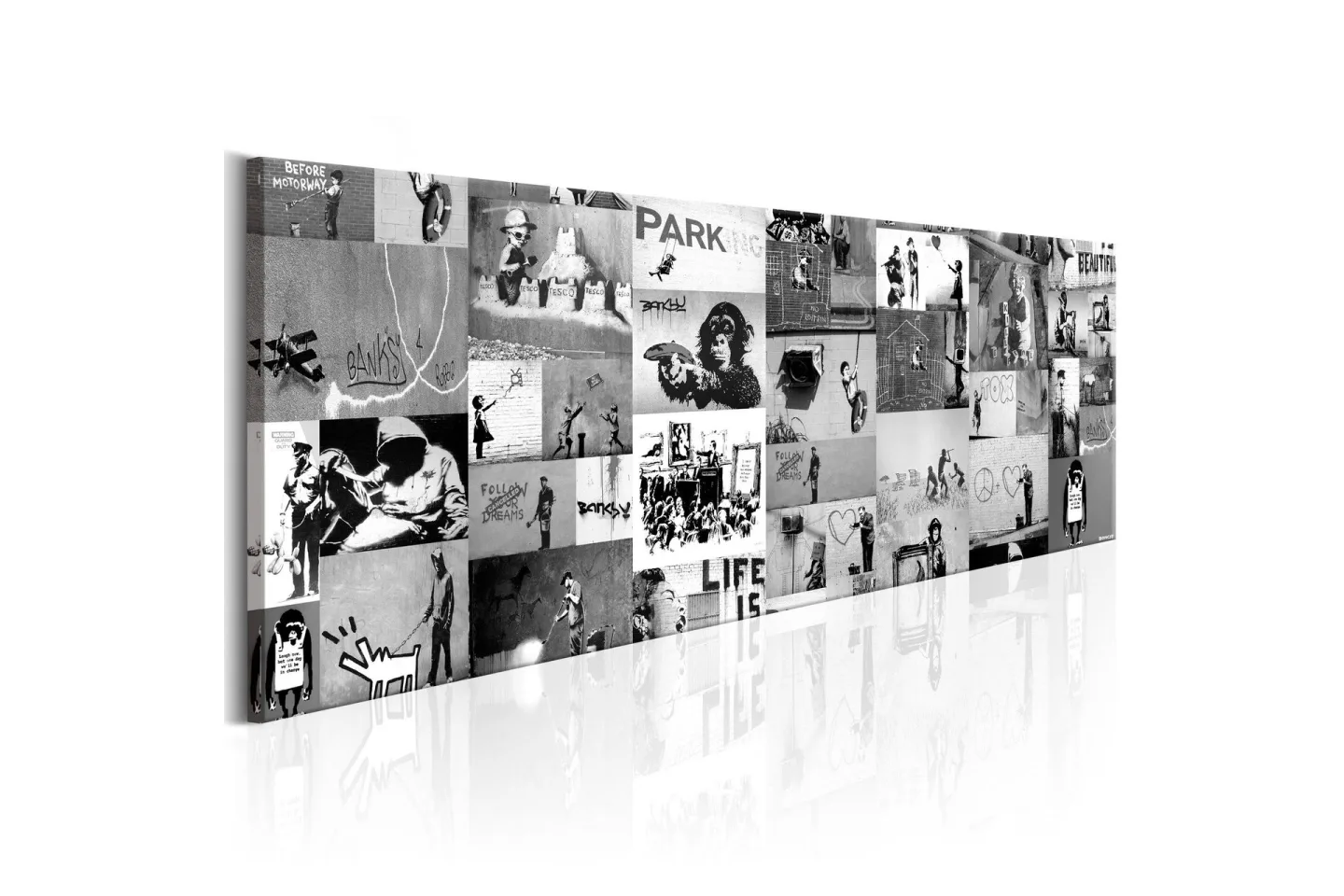 Tavla Banksy: Graffiti Collage II 120x40 -