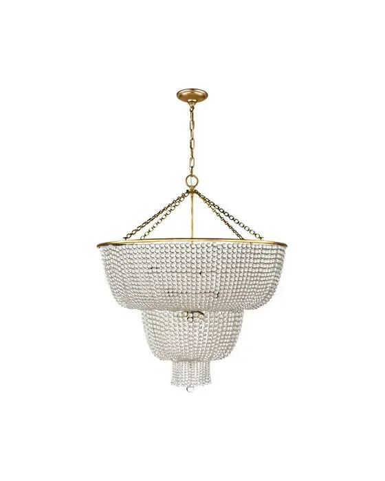 Jacqueline Two-Tier Chandelier Antique Brass/Clear Glass