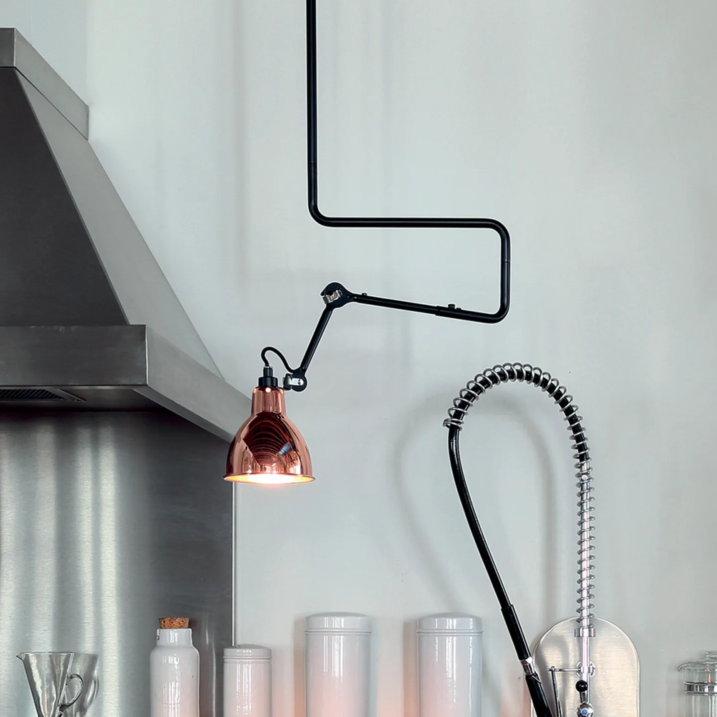 312 Deckenleuchte Schwarz/Schwarz/Kupfer - Lampe Gras - Wohnzimmer - Metall