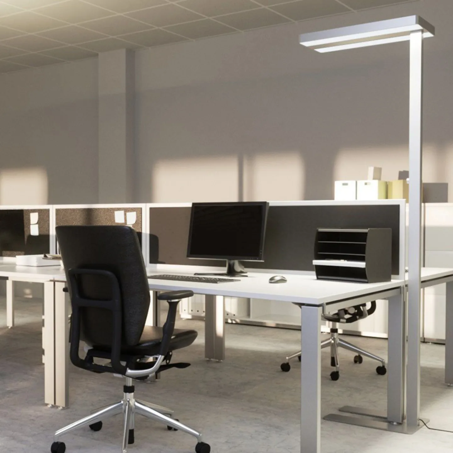 Logan Neo golvlampa silver/vit dimbar - Arcchio - Arbetsrum / hemkontor - Modern - Aluminium - Vinklad