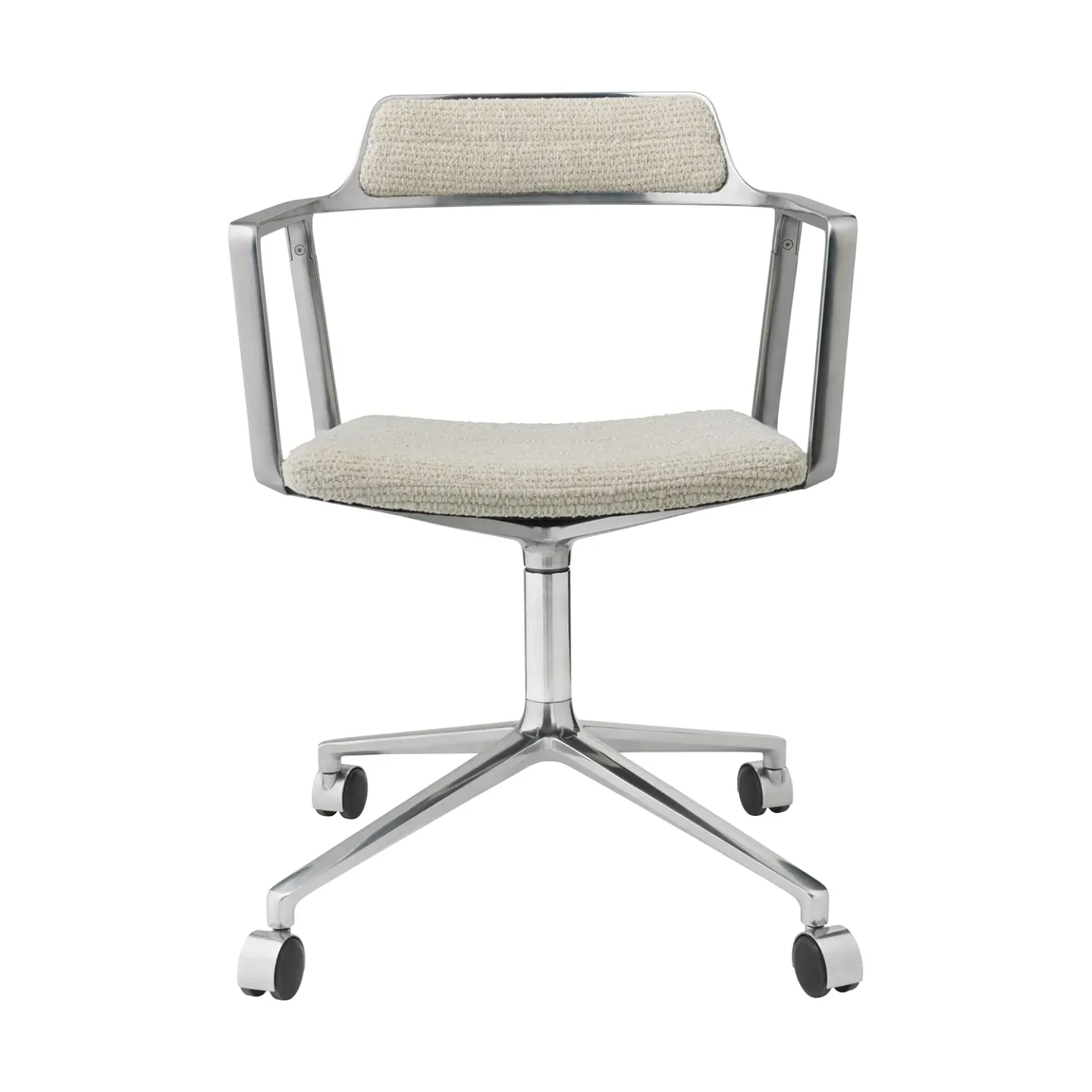 Vipp Vipp452 Swivel kontorsstol med hjul Wavy off white-light grey-pol. aluminium