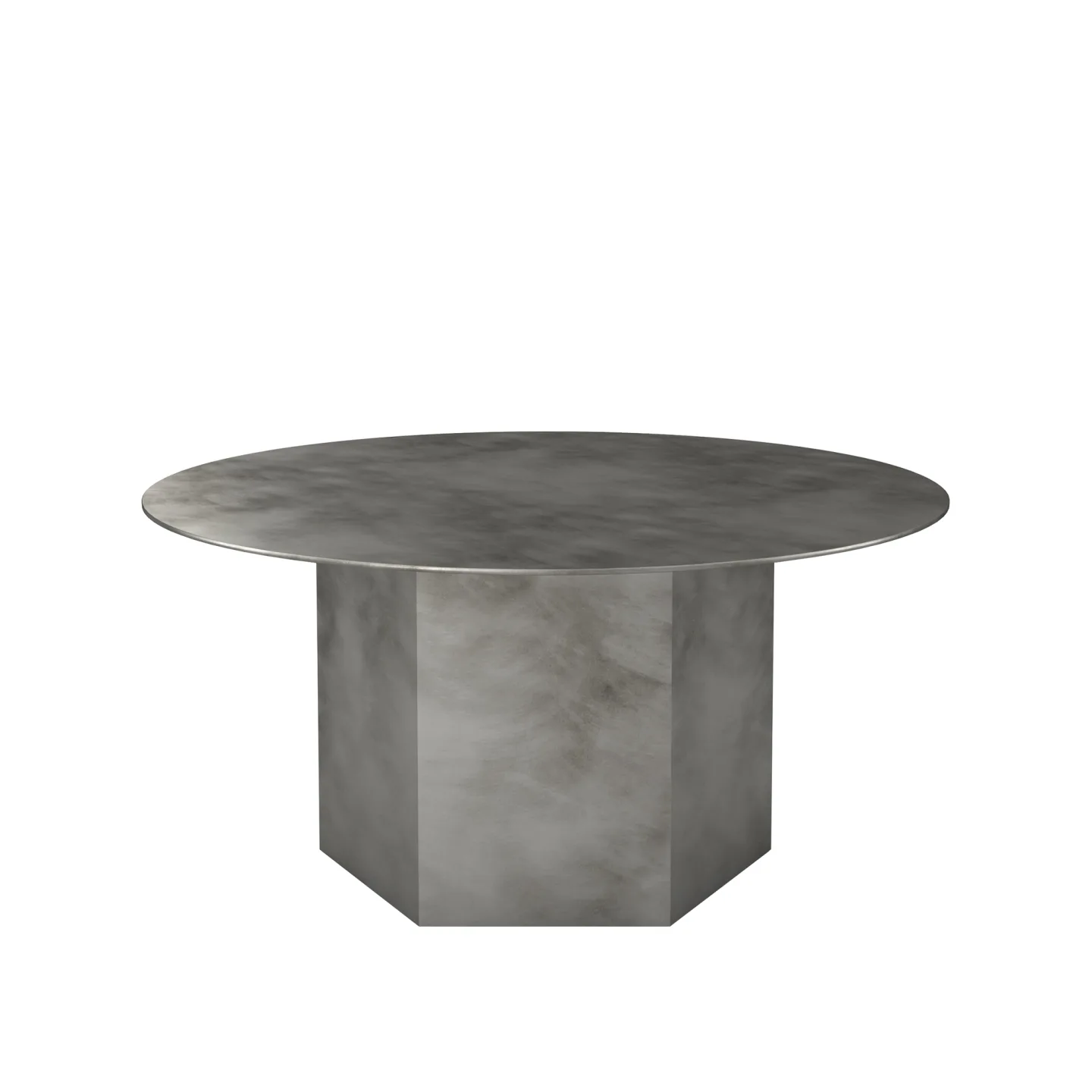 Gubi - Epic Coffee Table Round Ø80 Steel, Misty Gray - Soffbord - GamFratesi - Grå - Metall