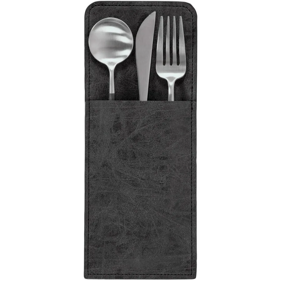 ZICZAC Bestecktasche Truman Schwarz Kunstleder 25 cm