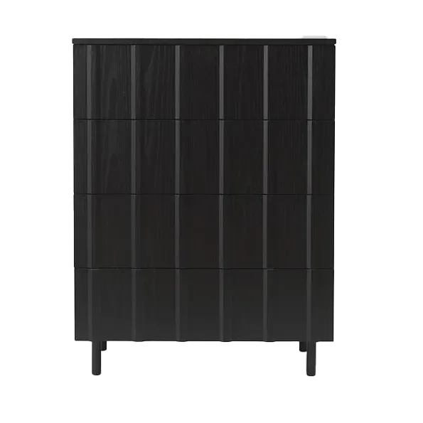 Normann Copenhagen Rib Kommode 4 Schubladen Soft Black