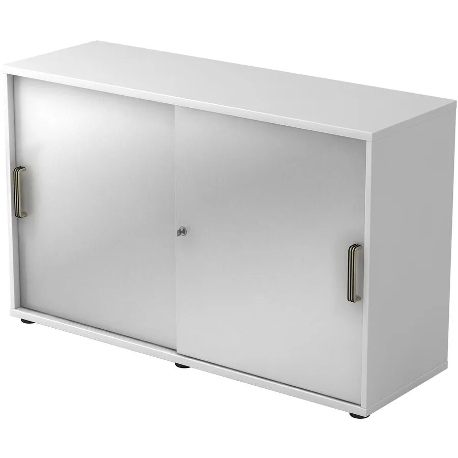 Aktenschrank Office Silber, Weiss Holzwerkstoff B 120 cm H 74.8 cm