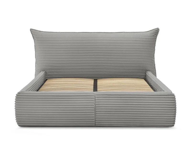 Kastenbett BOBOCHIC JADE 160x200cm cord-stoff dunkelgrau