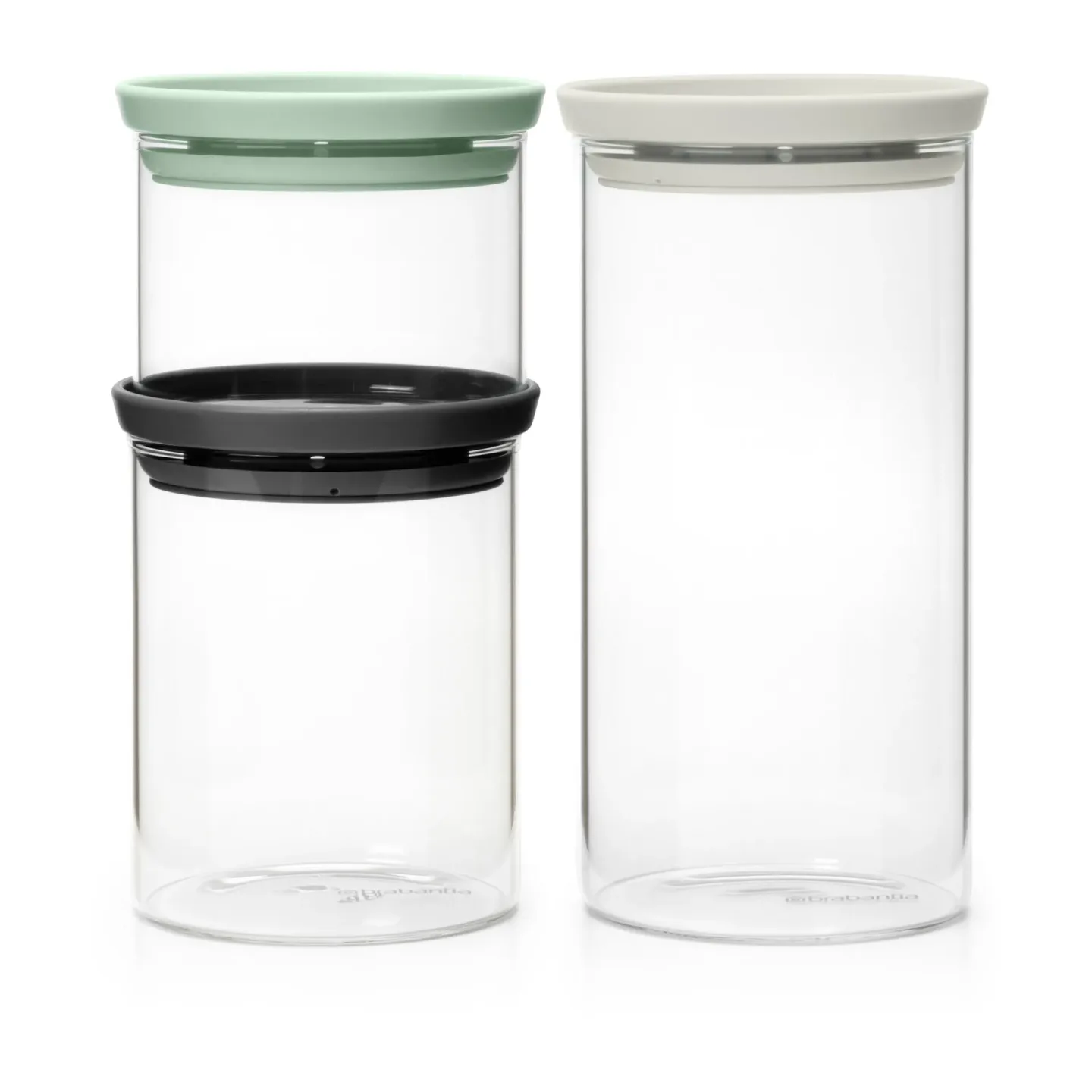 Brabantia Brabantia Vorratsdose 3er Pack Schwarz-grau-grün