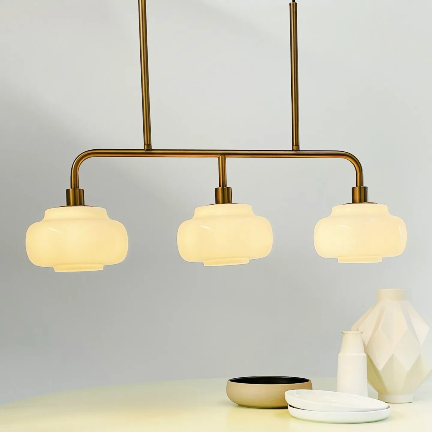 Ossett Pendelleuchte Opal/Bronze - DybergLarsen Dyberg Larsen - Esszimmer - Design - Metall - Mehrflammig