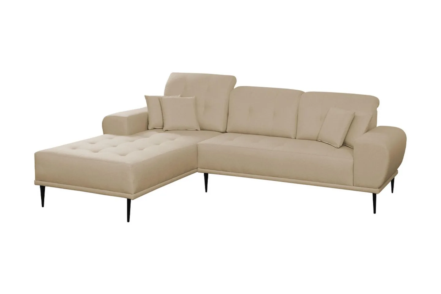 Rapale 3-sits Soffa med Divan Vänster med Kuddar - Beige