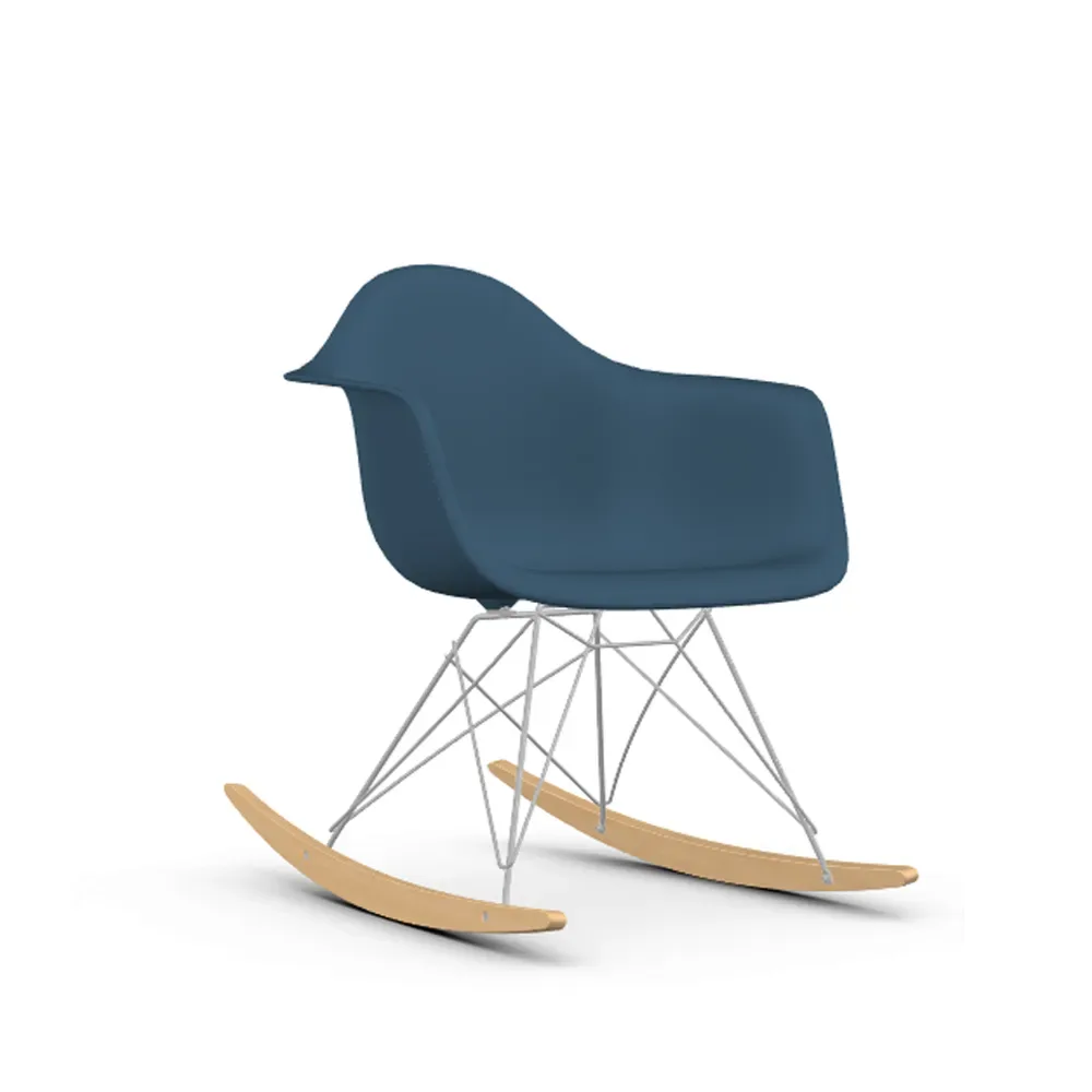 Vitra Eames Plastic Armchair RE RAR gungstol 83 sea blue-chrome-golden maple