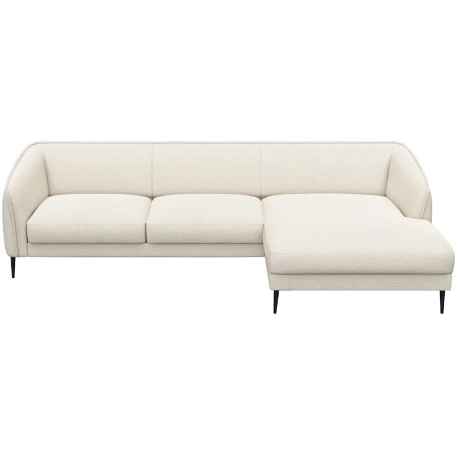 Ecksofa Fady Rechts 100% Polyester Vanille B 298 cm T 148.5 cm