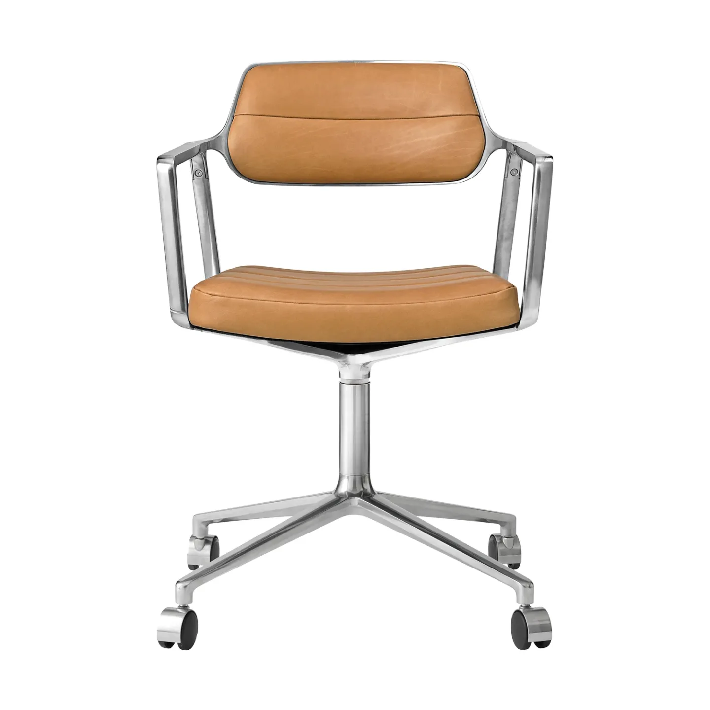Vipp Vipp453 Swivel kontorsstol med hjul Leather camel-pol. aluminium