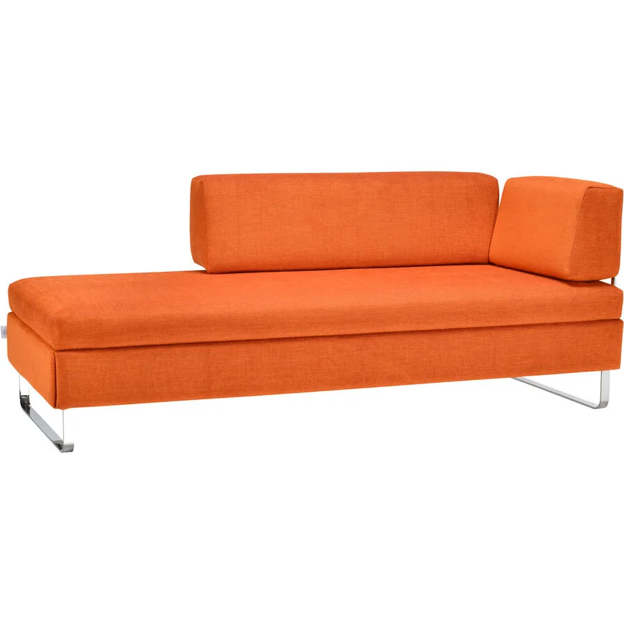 SWISS PLUS Bettsofa Bed for Living Doppio Orange Stoff B 205 T 85 cm Verstellbare Lehne/Verstellbare Stütze - Material: Stoff, Metall - Möbel