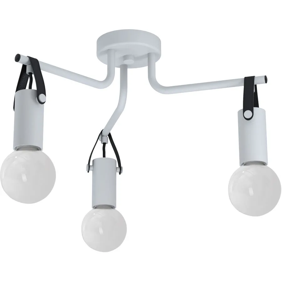 Eglo Deckenlampe Apricale Grau/Schwarz Leder/Metall 24 cm - Material: Metall/Leder