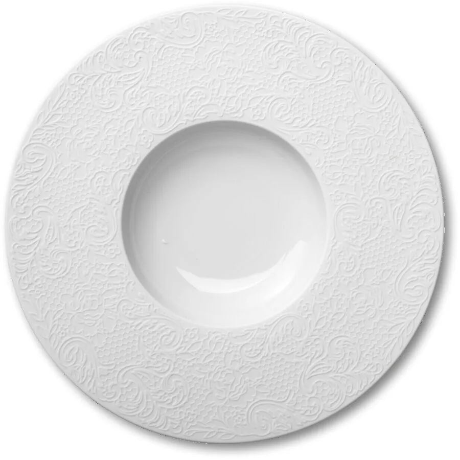 DEGRENNE Teller tief Collection L Couture Blanc Weiss Porzellan 30 cm