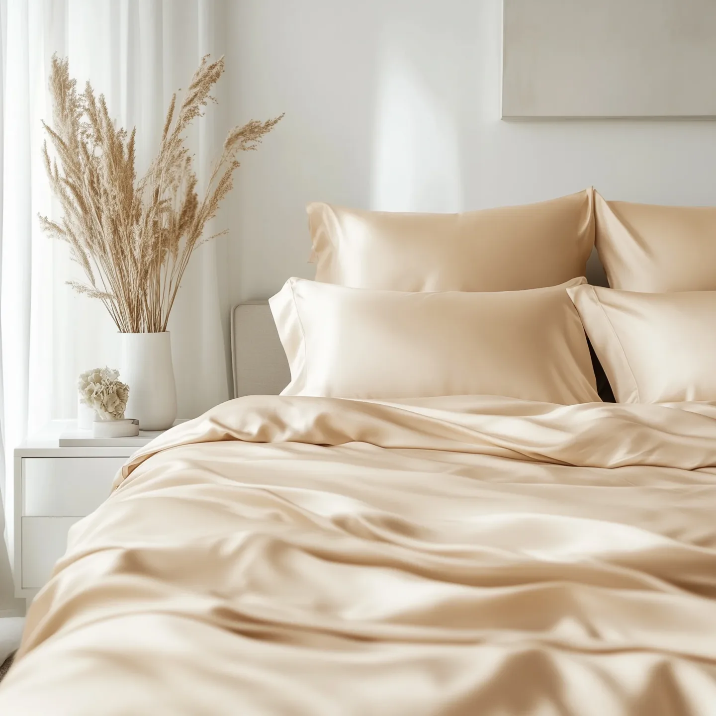 Beige Bambus Sengesett
