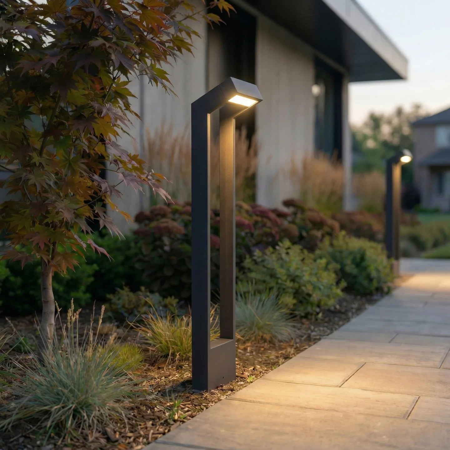 Kovato LED-Wegelampe, Höhe 95 cm, dunkelgrau, IP65 - Arcchio - Modern - Metall - Eckig