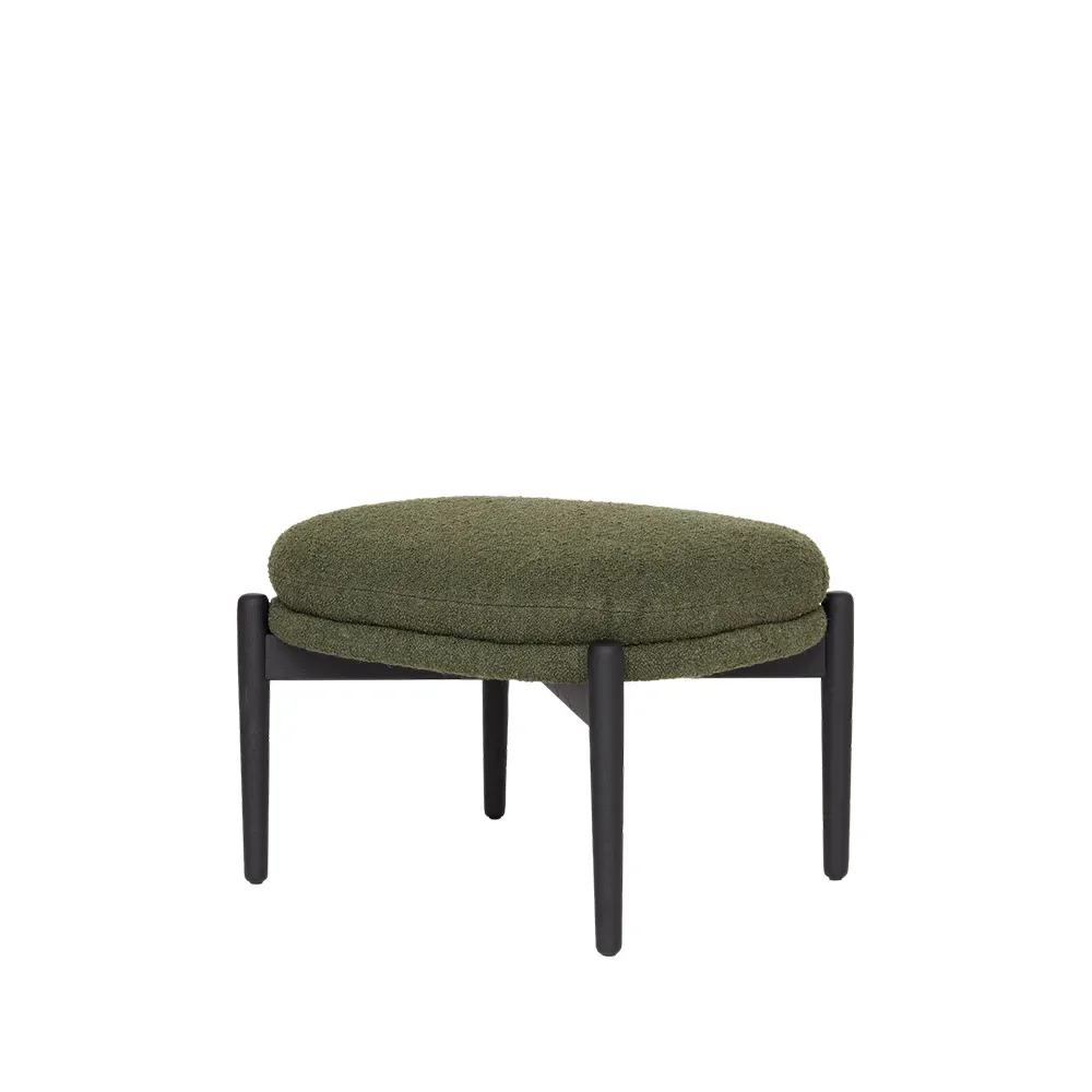 Fogia Embrace Ottoman Eichenbein Stoff Barnum pine 9, lackiert