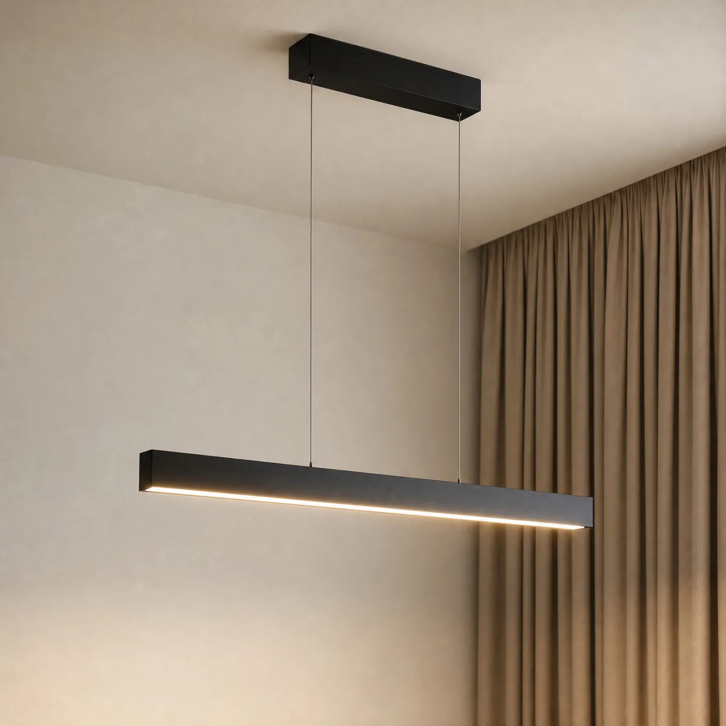 Mylosh Smart-LED-Hängeleuchte, CCT, Tuya, schwarz - Lucande - Esszimmer - Modern - Aluminium - Balken
