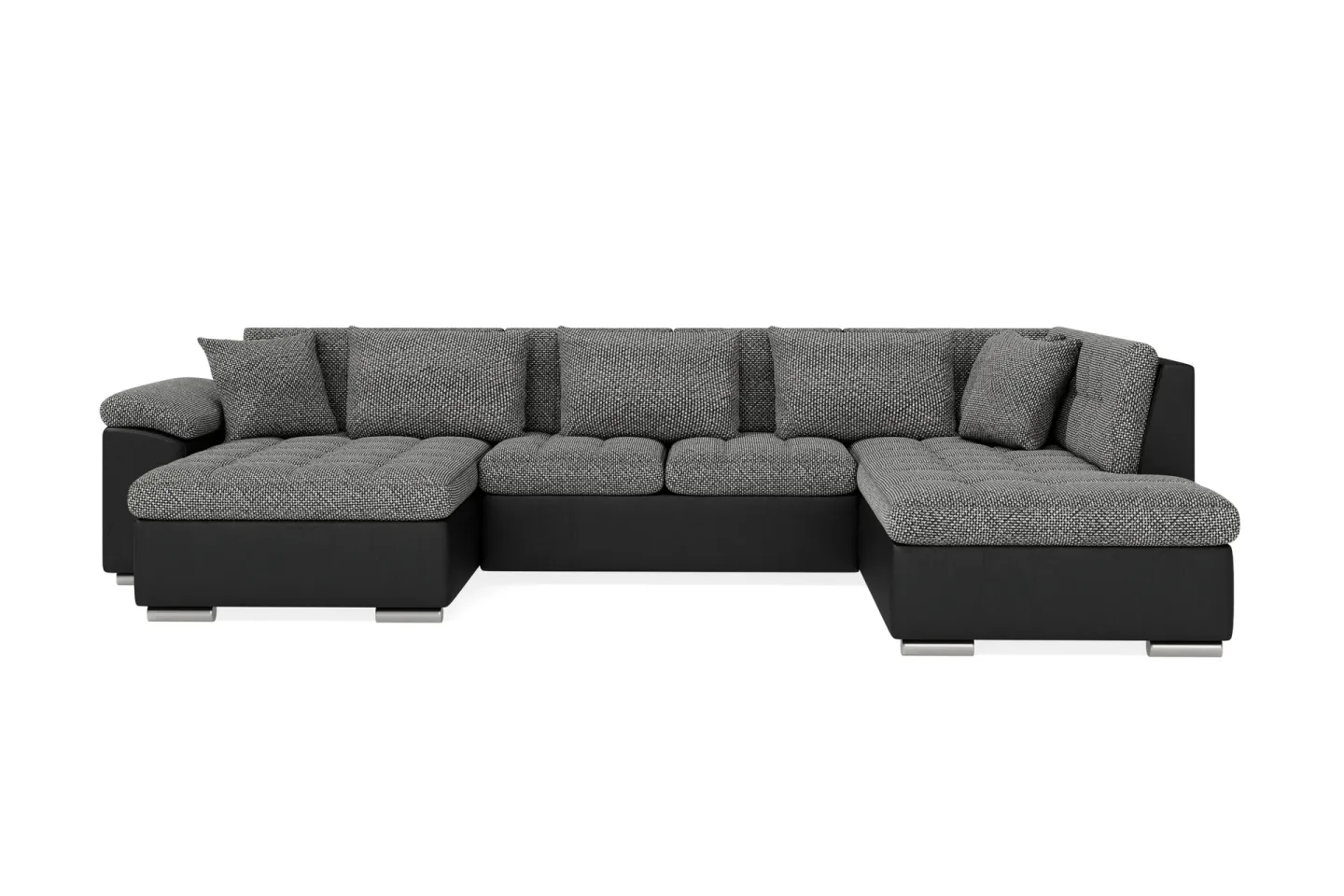 Dynir Stor Hörnbäddsoffa Divan med Förvaring Vänster - Grå / Svart