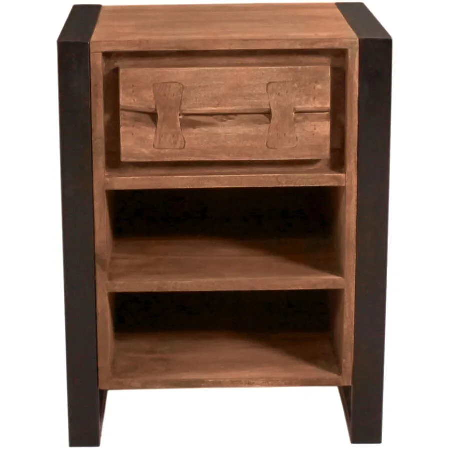 Nachttisch Life Natur Holz, Metall B 50 H 65 cm