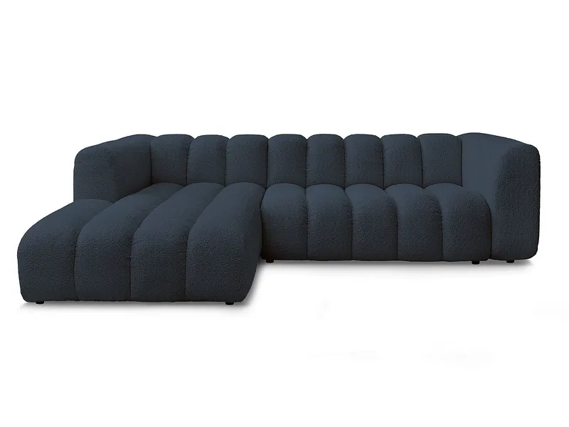 Ecksofa BOBOCHIC TALIA Boucle-Stoff dunkelblau