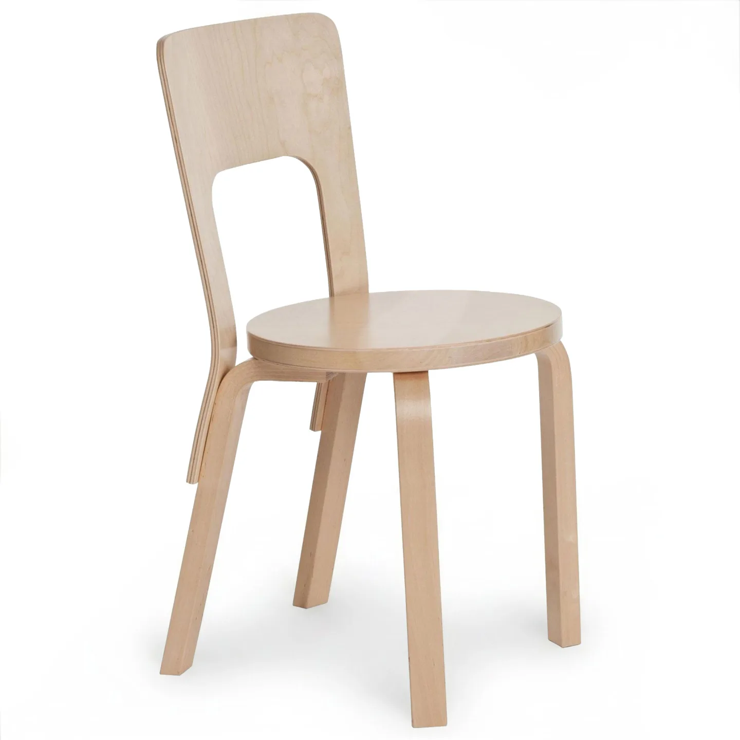 Artek - Stol 66, Björkfanér - Matstolar - Alvar Aalto - Träfärgad - Trä