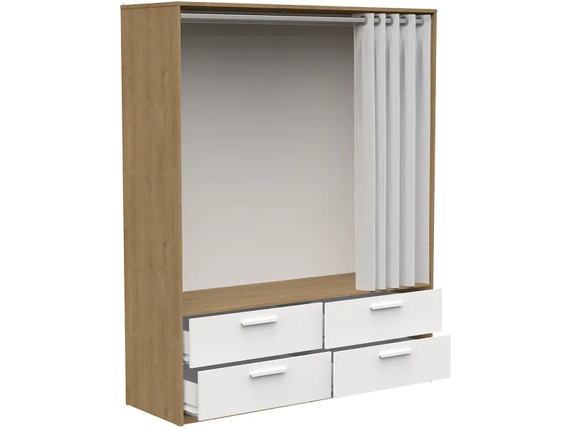 Begehbarer Kleiderschrank MARBELLA eiche 4 Schubladen