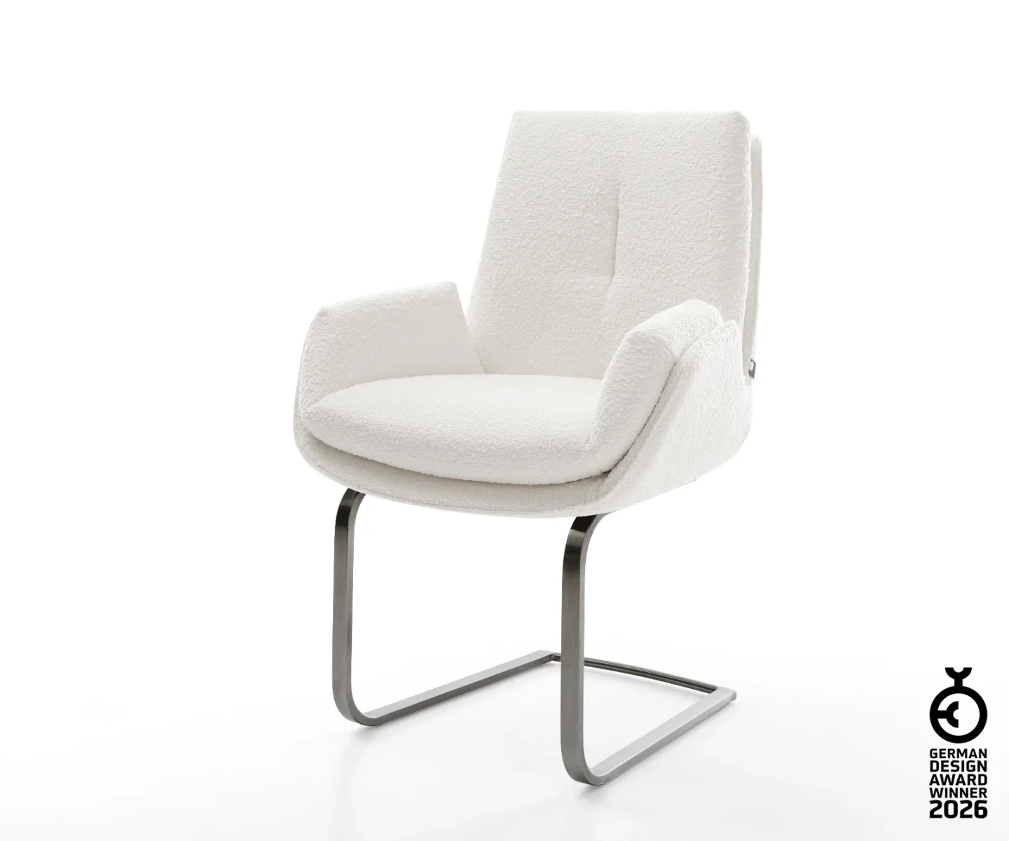 Freischwinger Clea-Flex Bouclé Creme-Weiß Freischwinger flach Graphit