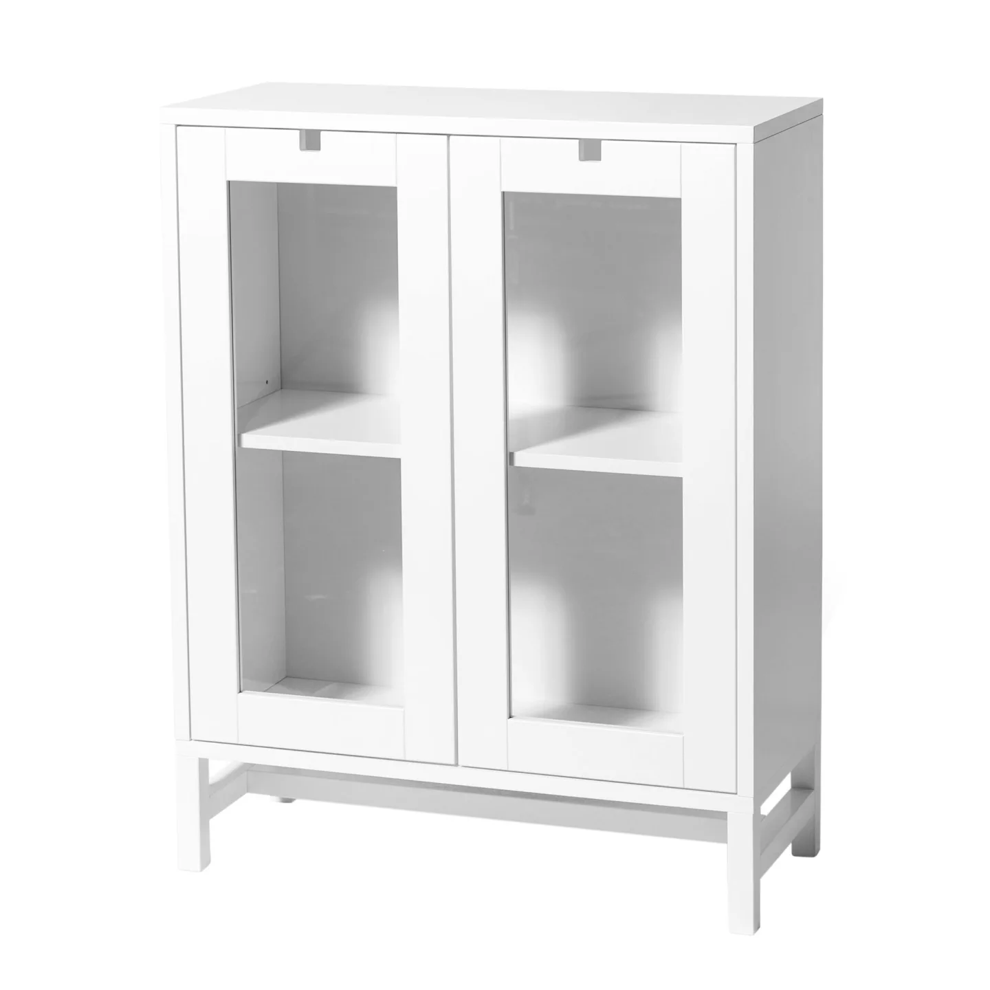 Mavis - Falsterbo Skåp Vitlack 90 cm Med Glasdörrar - Skåp och vitrinskåp - Martina Elgemark - Träfärgad,Vit - Glas/Trä