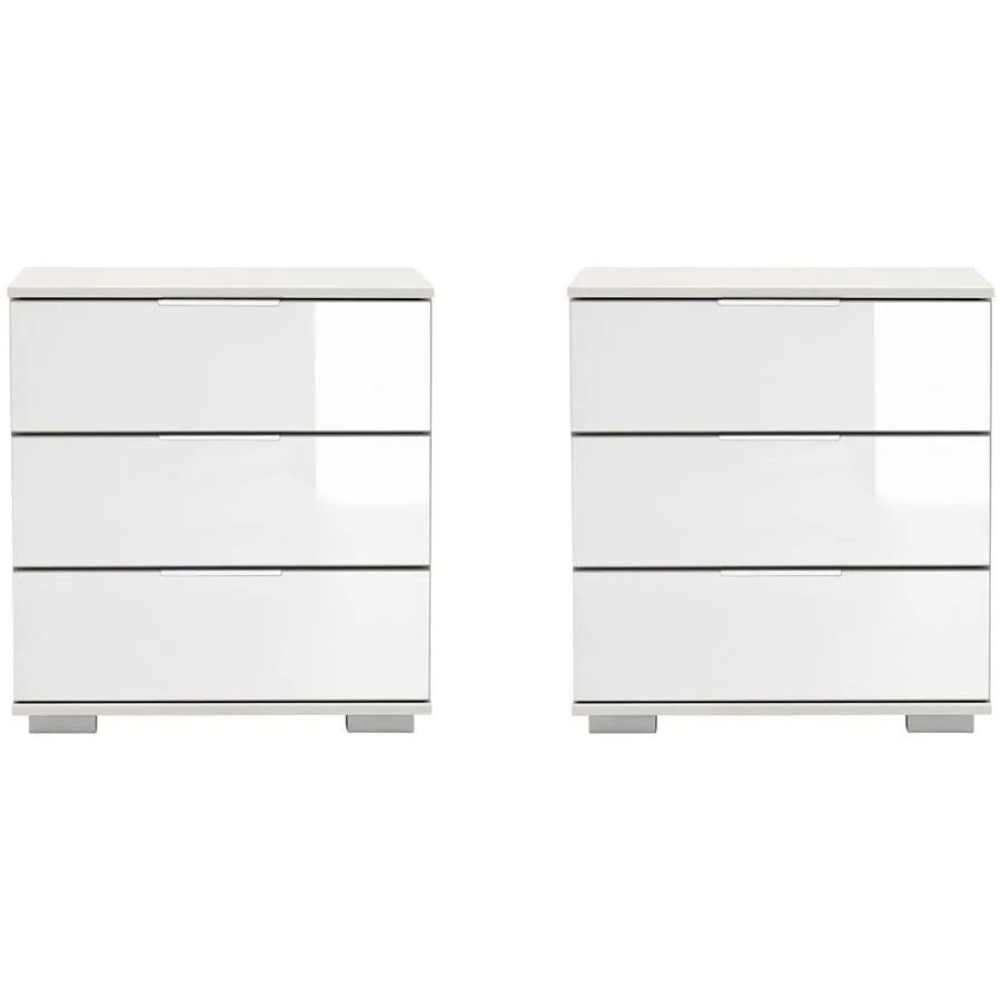 Nachttisch Peyton C weiss Spanplatte, Kunststoff B 52 H 58 cm